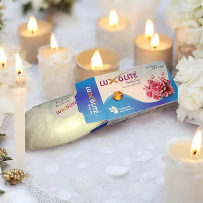 Luxolite Beauty Soap - Enriched With Rose & Vitamin E for Radiant & Nourished Skin - 100% Natural & Organic