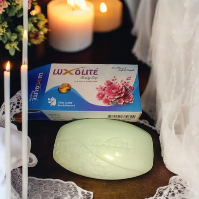 Luxolite Beauty Soap - Enriched With Rose & Vitamin E for Radiant & Nourished Skin - 100% Natural & Organic